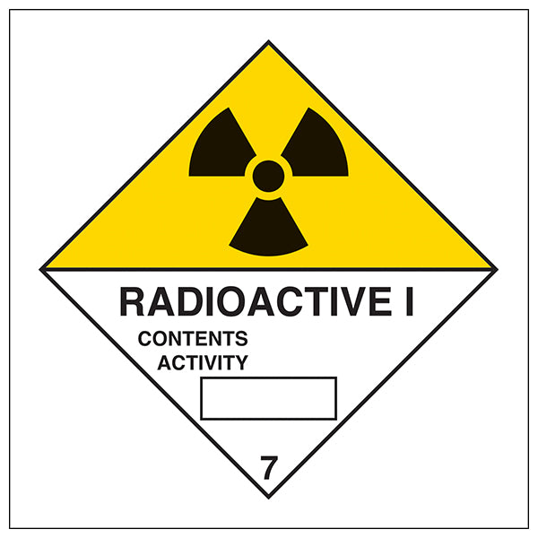 Radioactive I Safety Sign Durable Vinyl For Facilities
