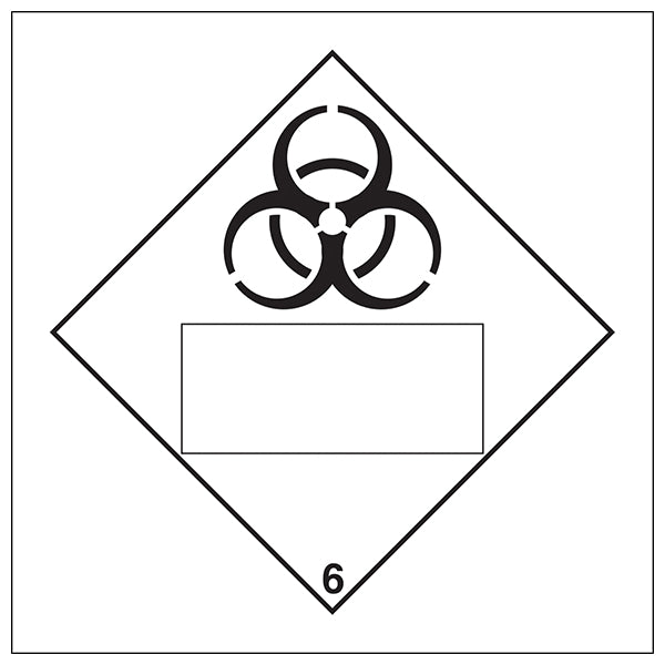 Biohazard 6 UN Self Adhesive Durable Safety Sign For Labs