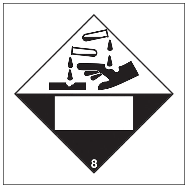 Corrosive 8 UN Safety Sign Durable Compliant Industrial
