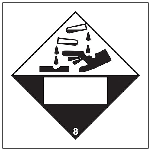 Corrosive 8 UN Safety Sign Durable Compliant Industrial