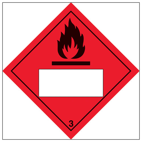Flammable 3 UN Safety Sign Durable Vinyl For Worksites
