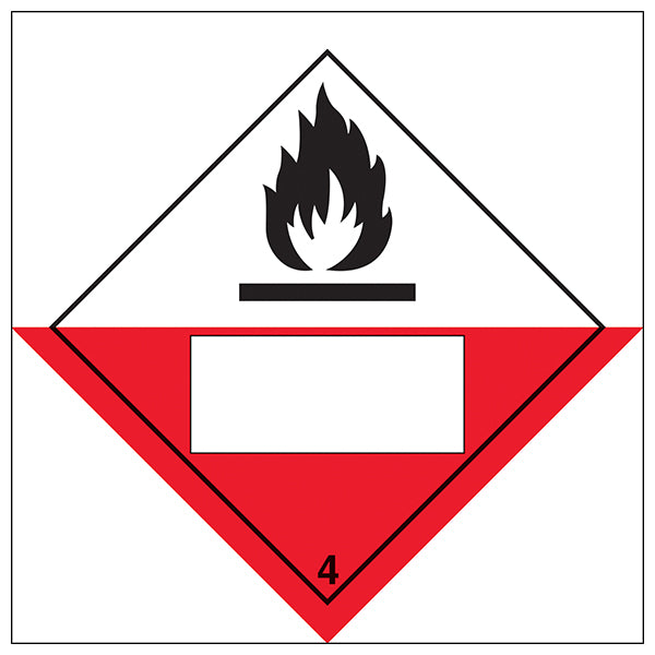 Spontaneously Combustible 4 UN Safety Sign Vinyl Workplace