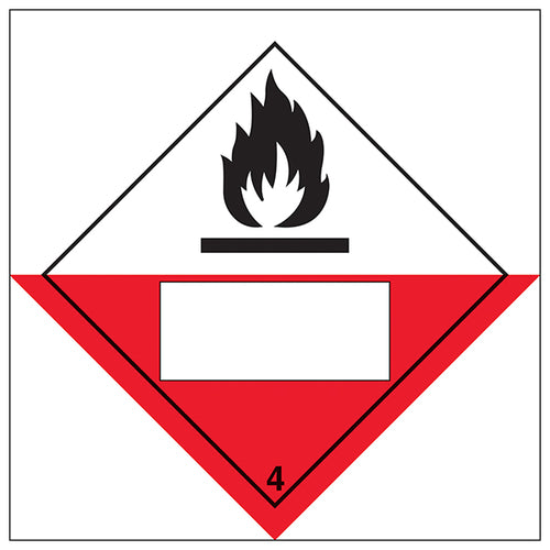 Spontaneously Combustible 4 UN Safety Sign Vinyl Workplace