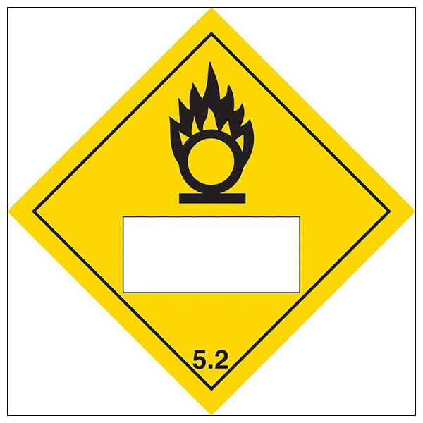 Oxidizer 5.2 UN Safety Sign Durable Vinyl For Lab Use