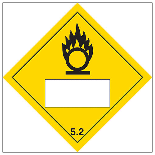 Oxidizer 5.2 UN Safety Sign Durable Vinyl For Lab Use