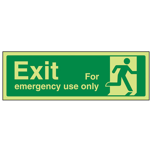 GITD Exit Safety Sign Running Man Right For Workplaces