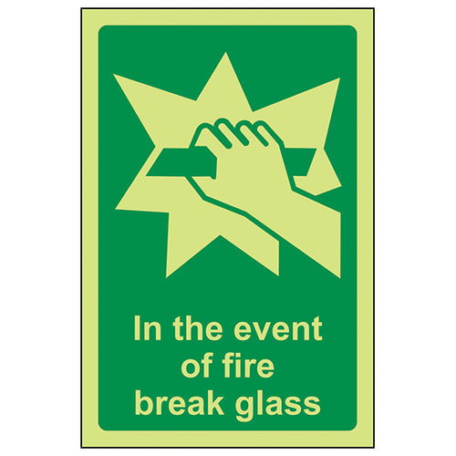 GITD Fire Break Glass Safety Sign For Workplace Staff