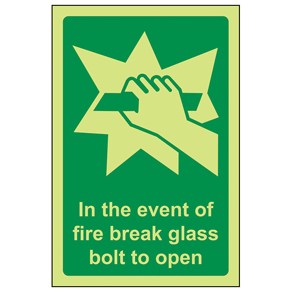 Glow Photoluminescent Fire Safety Sign For Workplace