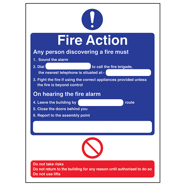 Fire Action Safety Sign Essential Compliance For Workplaces