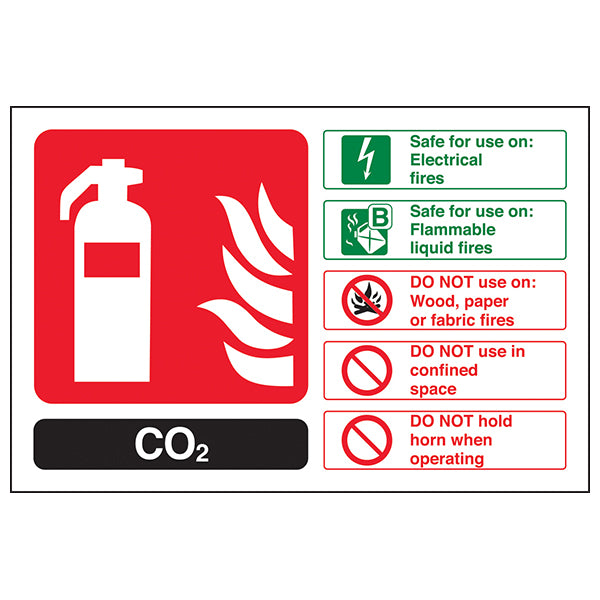 CO2 Fire Extinguisher Safety Sign BS Compliant For Workplace