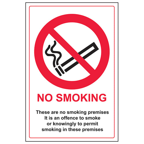 No Smoking Safety Sign UK Compliant Smoke Free Business