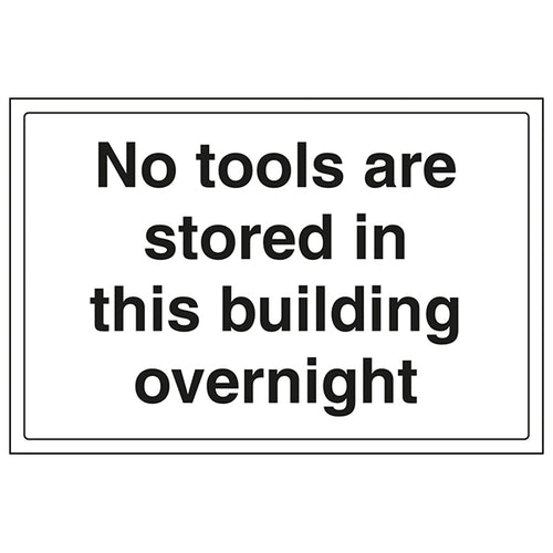 No Tools Stored Safety Sign Durable EN ISO Essential Staff