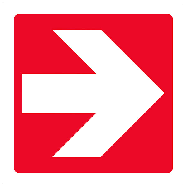 Red Straight Arrow Safety Sign Compliant For Facilities