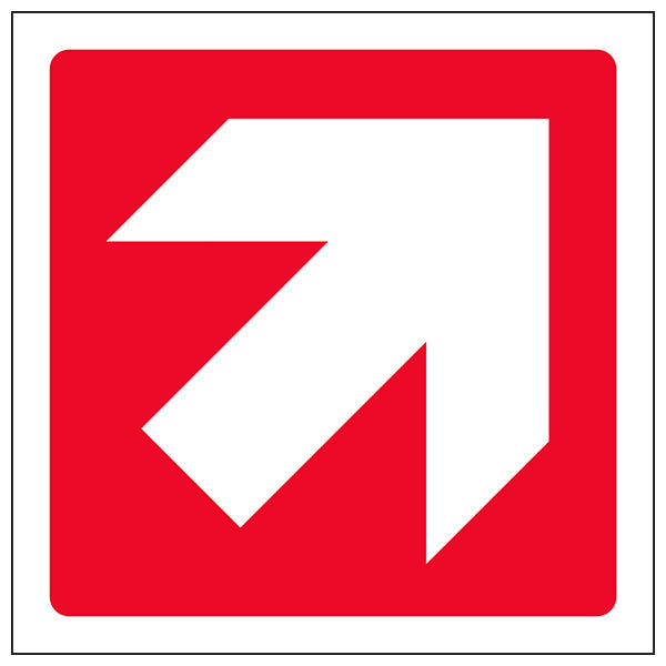 Red Diagonal Arrow Safety Sign Clear Workplace Marking