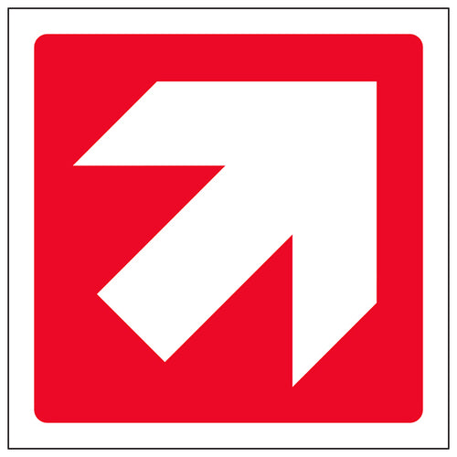 Red Diagonal Arrow Safety Sign Clear Workplace Marking