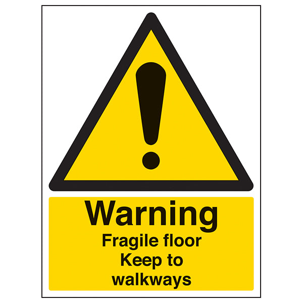 Warning Fragile Floor Sign Portrait For Workplace Safety