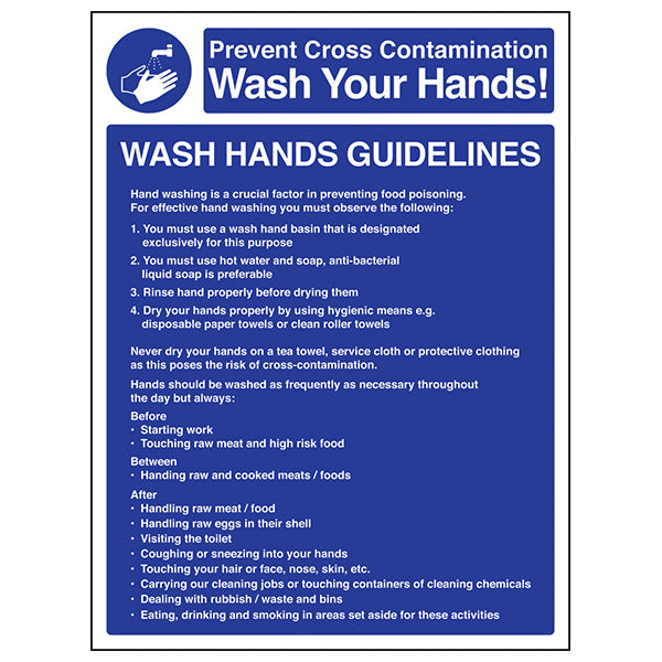 Wash Hands Safety Sign Essential For Kitchen Employees