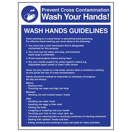 Wash Hands Safety Sign Essential For Kitchen Employees