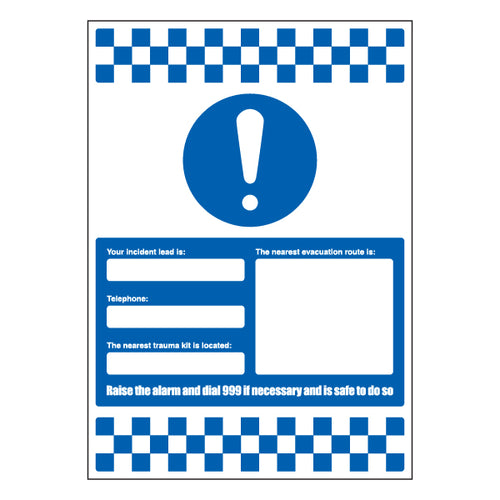 Incident Lead Safety Sign Emergency Info For Schools